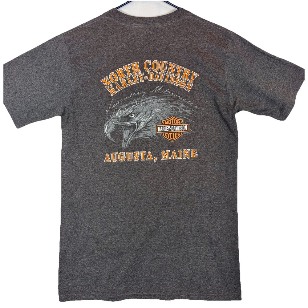 Harley Davidson Motorcycles North Country Augusta Maine S/S T-shirt Gray Men’s M